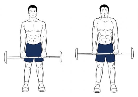 bai tap barbell shrug