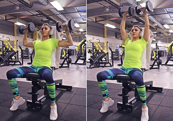 tap dumbbell shoulder press