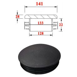 Nắp chụp đen ống phi 141 140